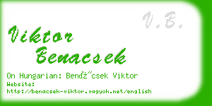 viktor benacsek business card